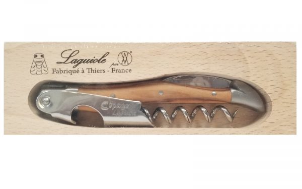 Olive Wood Laguiole Andre Verdier (hand made) Waiters Corkscrew - Image 2